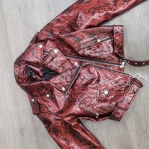 Patent leather snake moto